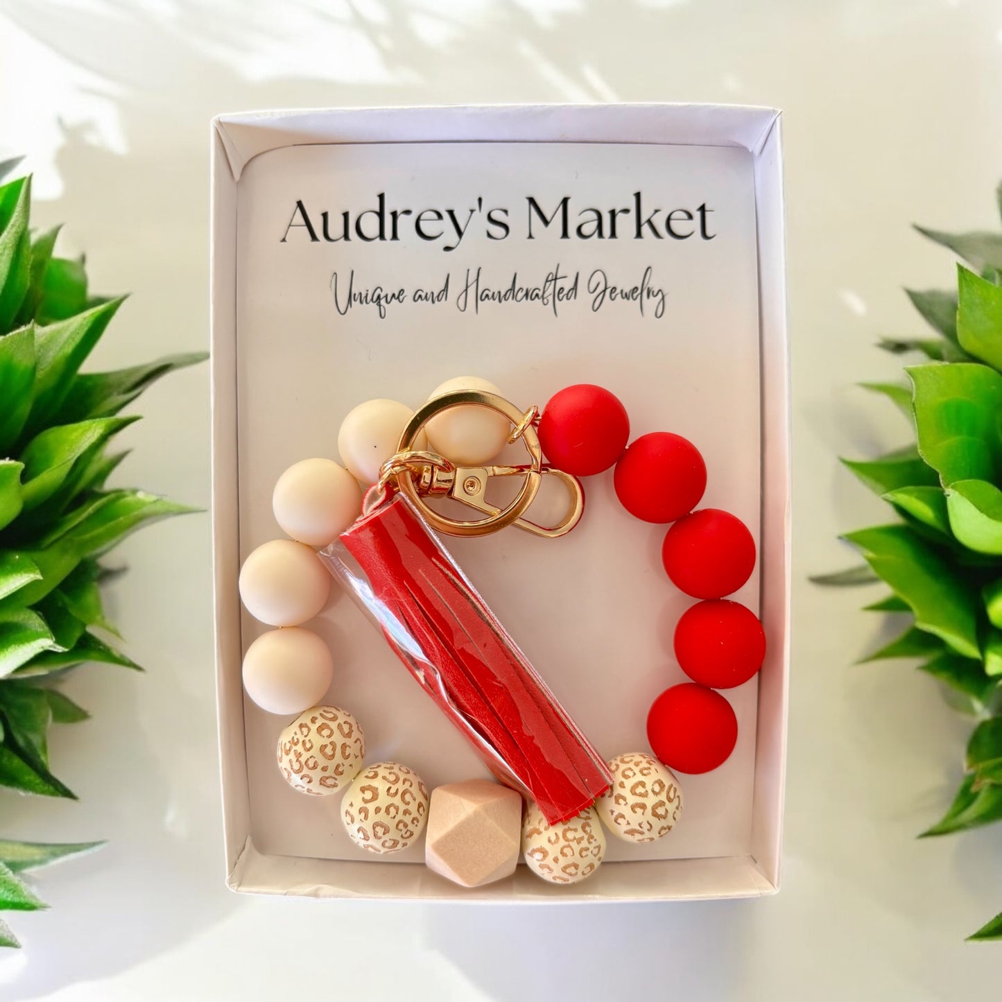 Beaded Wristlet Bangle Keychains