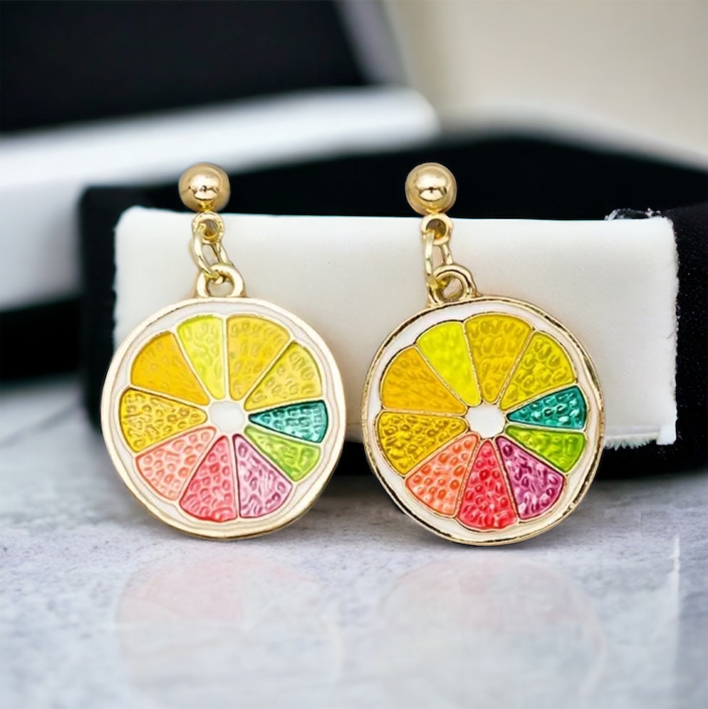 Lemon Slice Citrus Earrings π