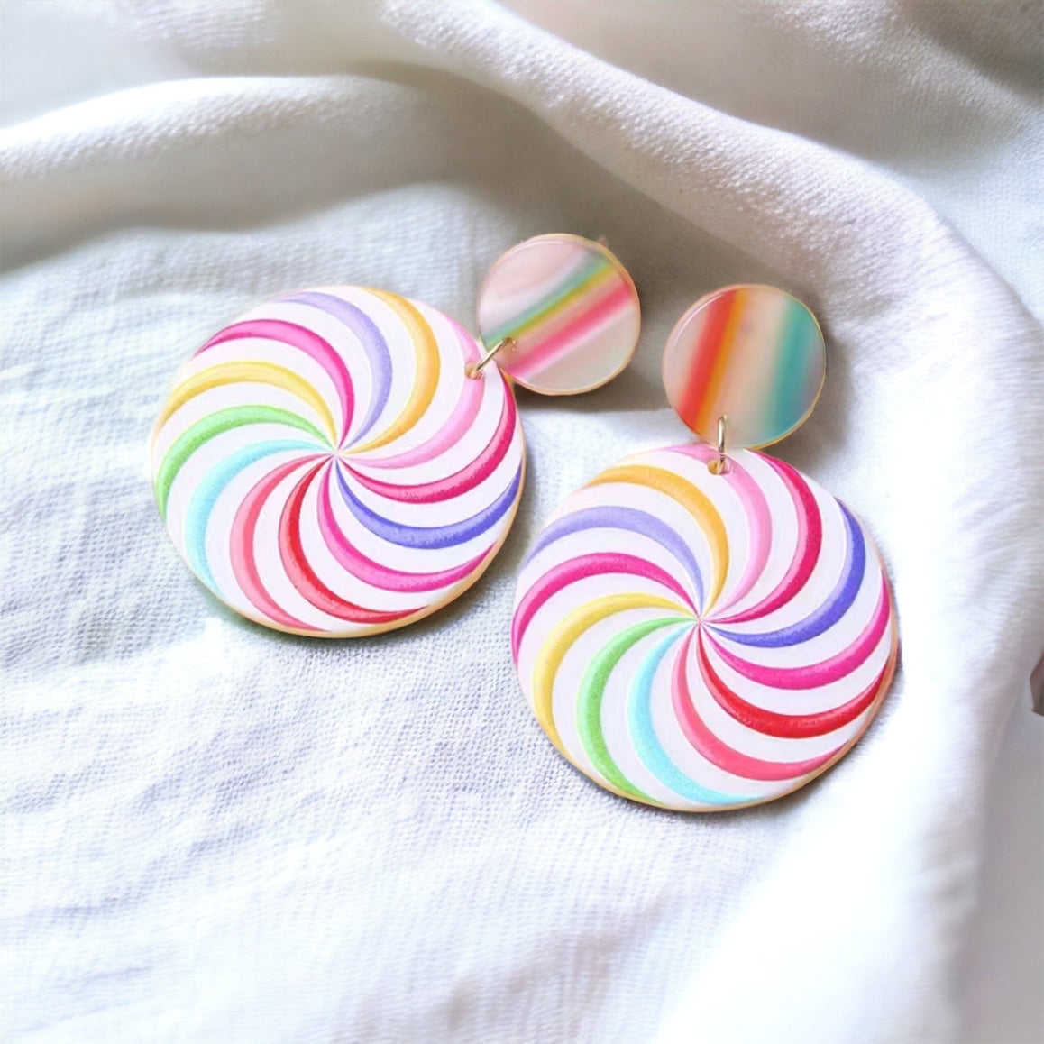 Radiant Blossom Colorful Disc Pop Acrylic Earrings