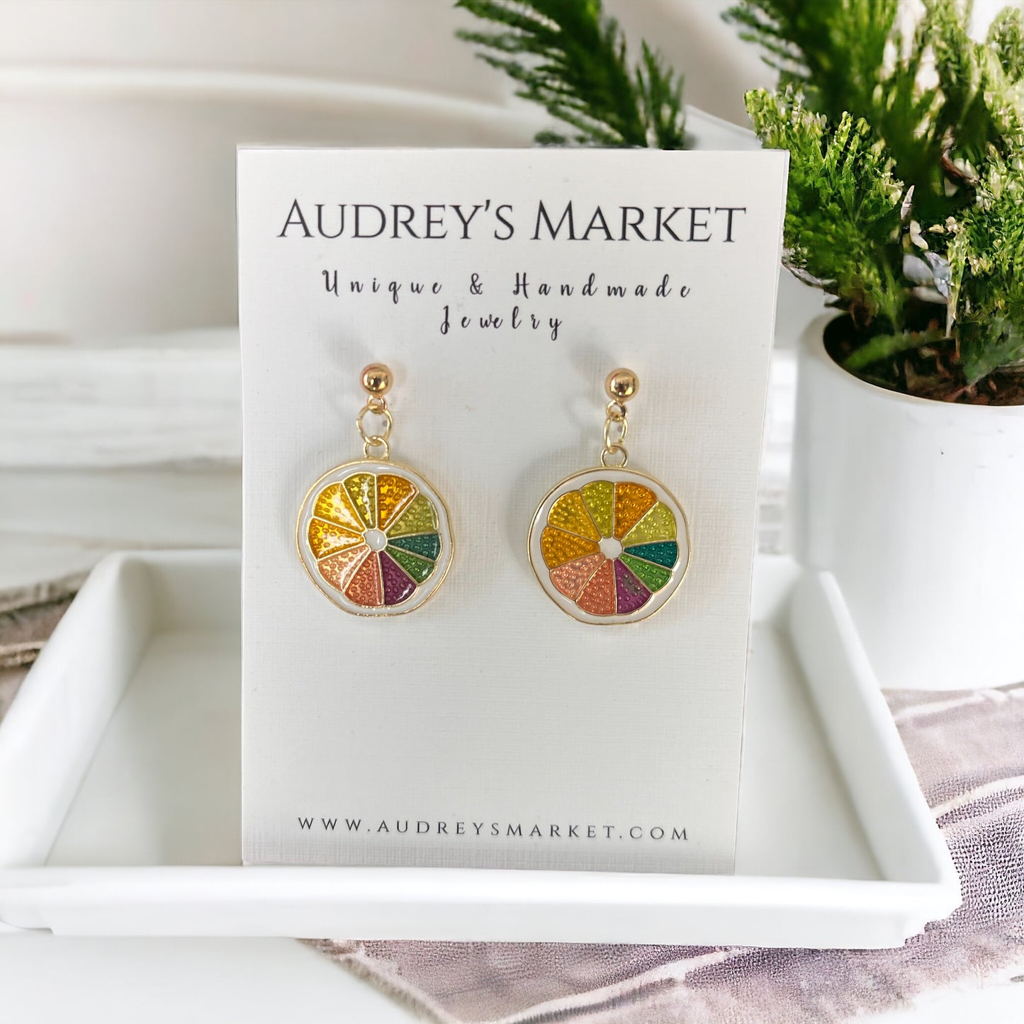 Lemon Slice Citrus Earrings π