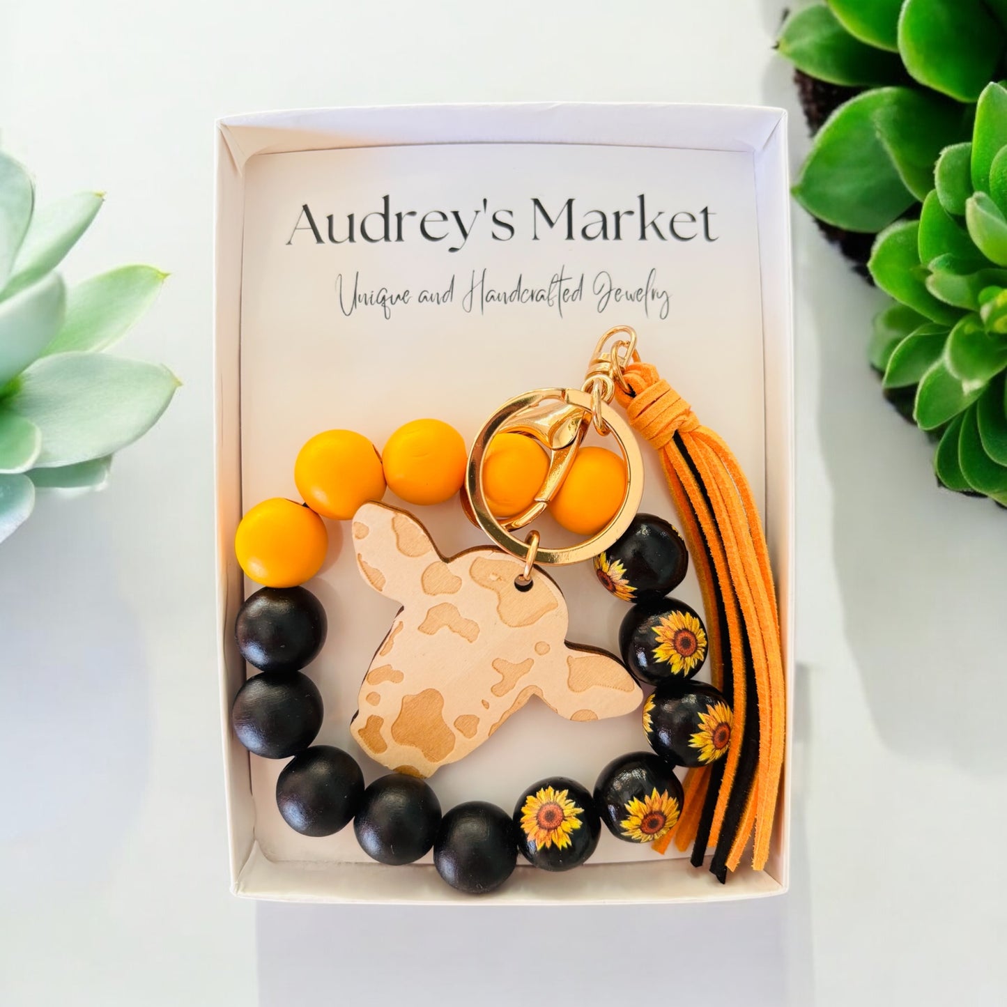Beaded Wristlet Bangle Keychains