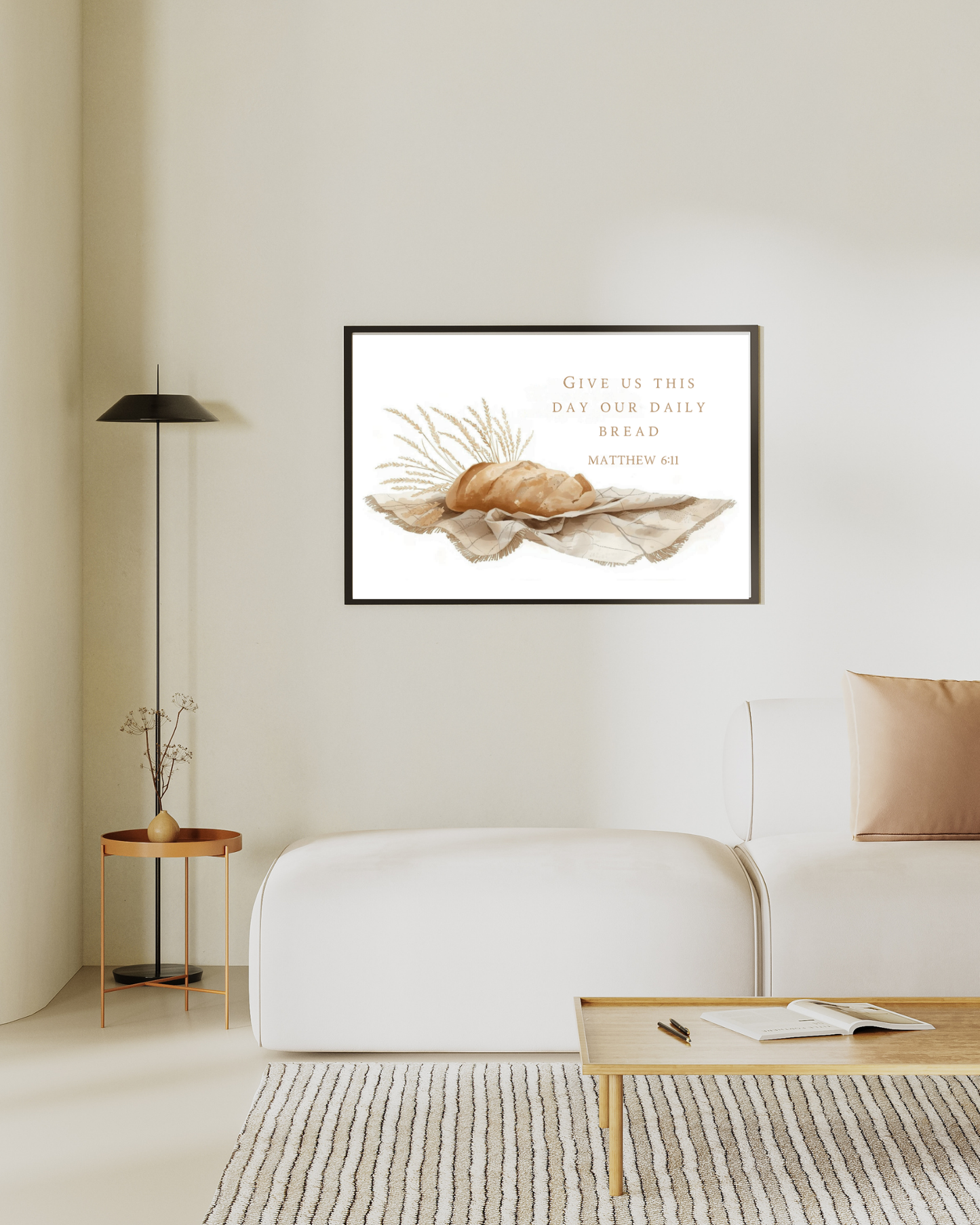 "Give Us This Day Our Daily Bread" Wall Art - Matthew 6:11 Christian Scripture Print | Multiple Sizes Available