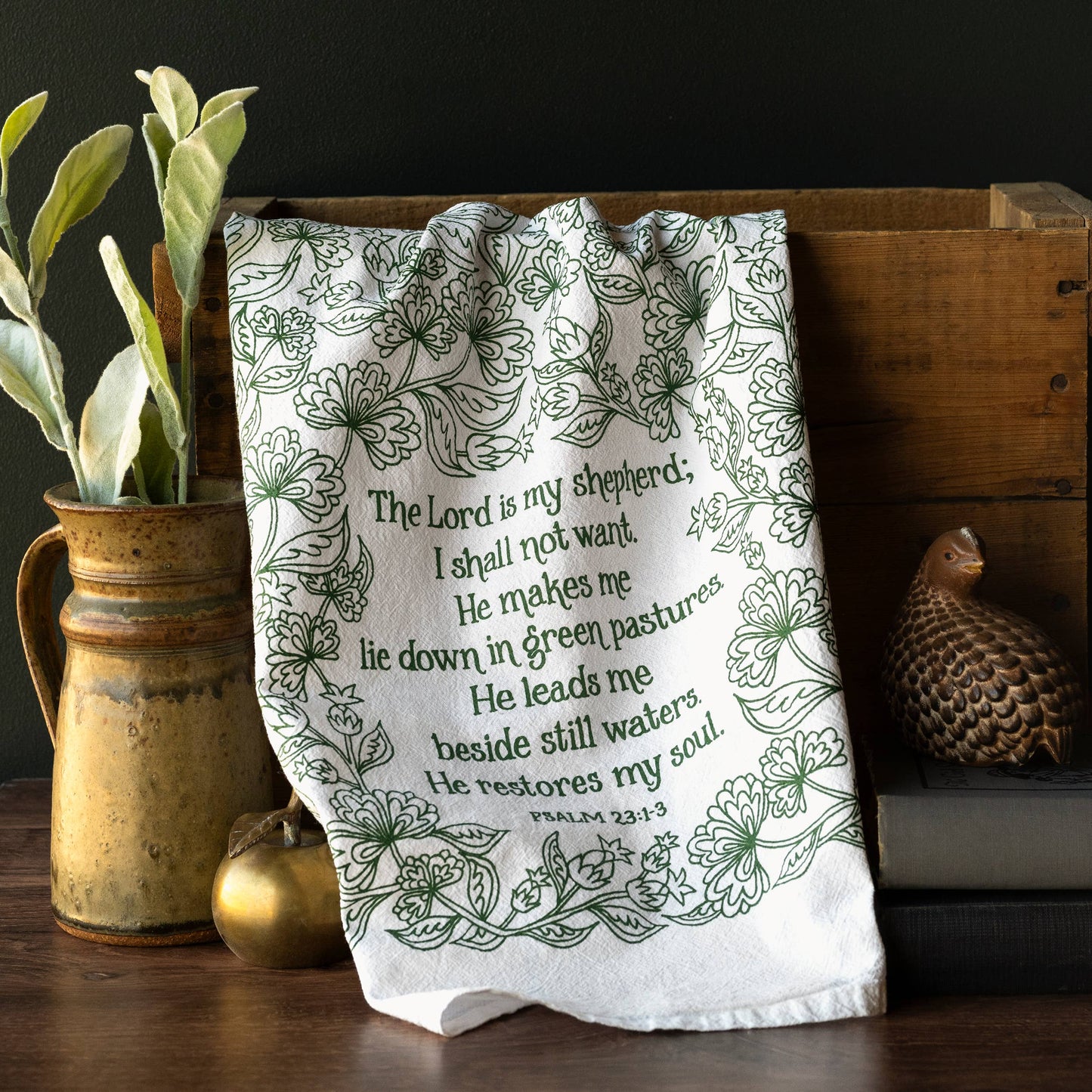 Little Things Studio - The Lord is My Shepherd Scripture Tea Towel