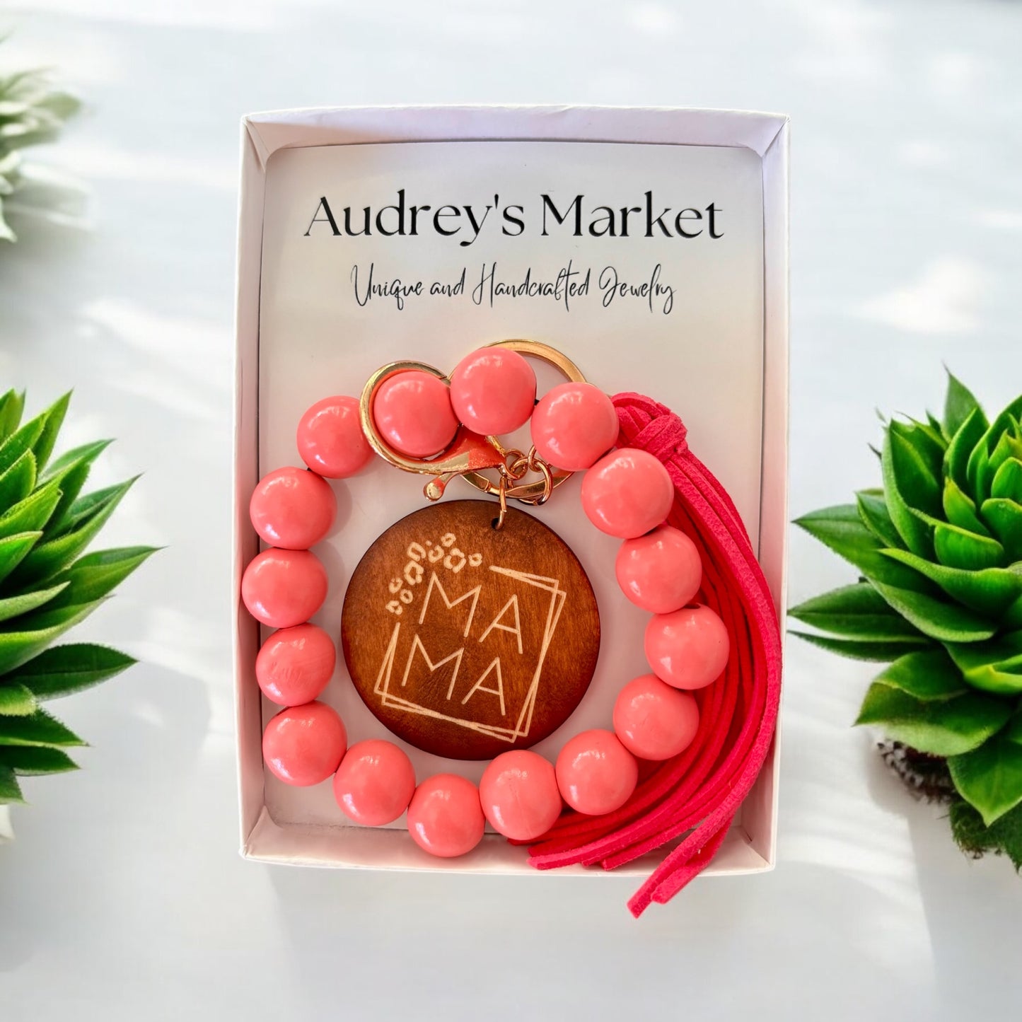 Beaded Wristlet Bangle Keychains