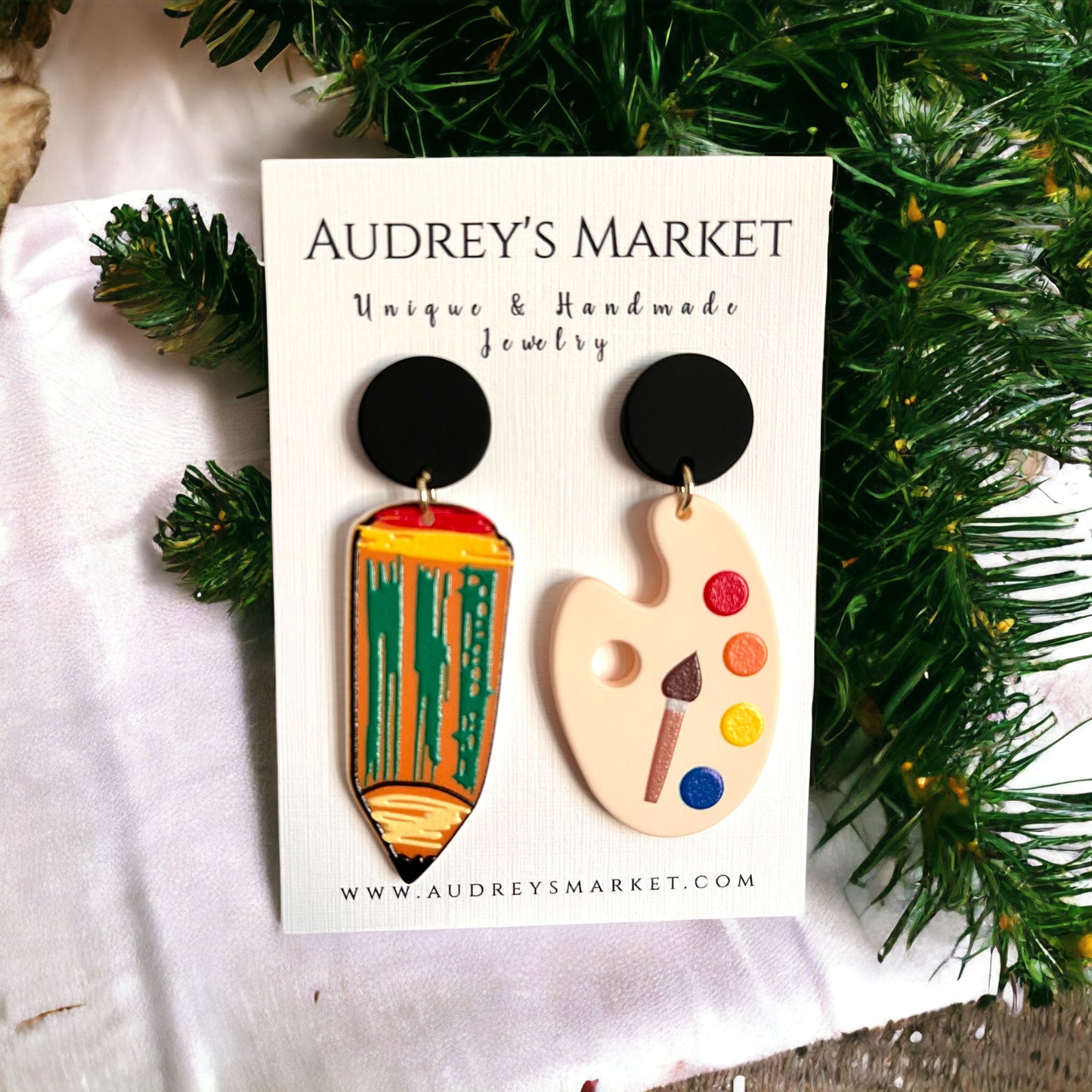 Whimsical Teacher Art Creativity Earrings