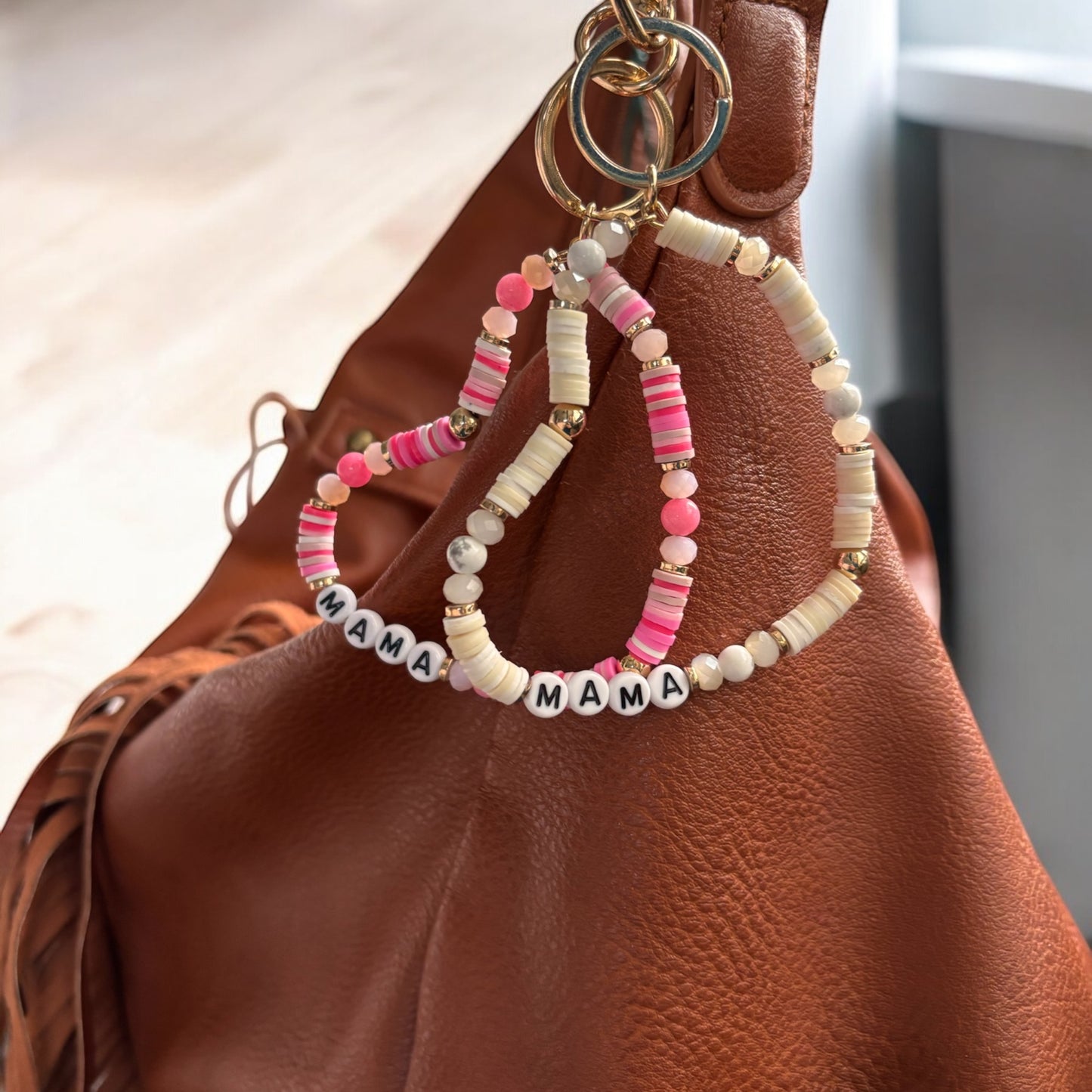 Beaded Wristlet Bangle Keychains