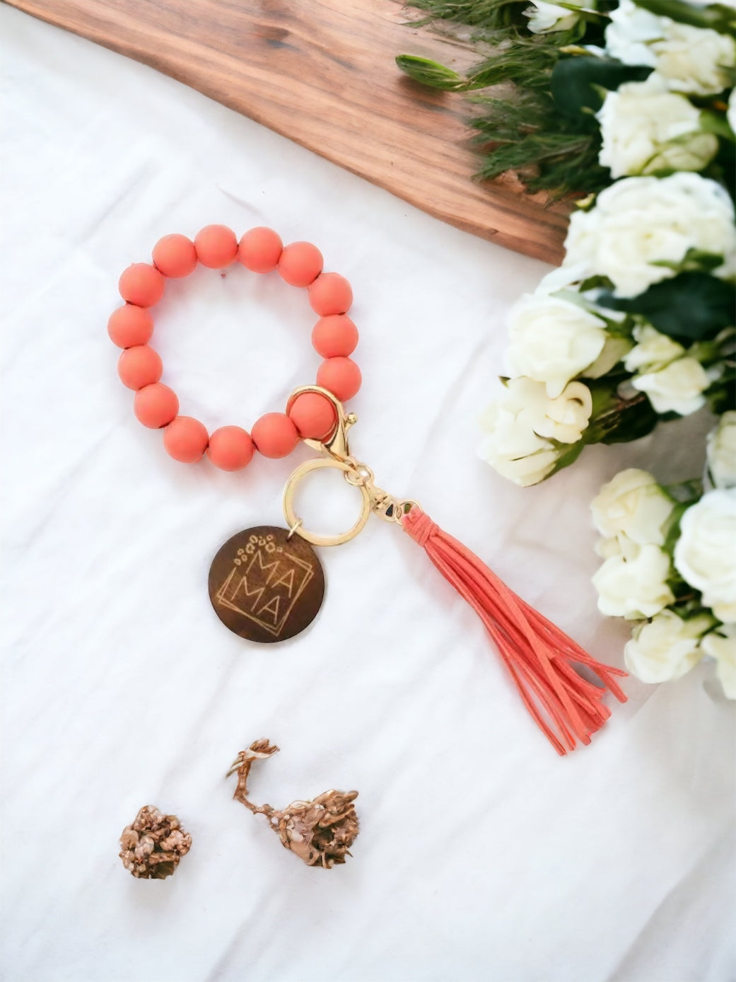 Beaded Wristlet Bangle Keychains