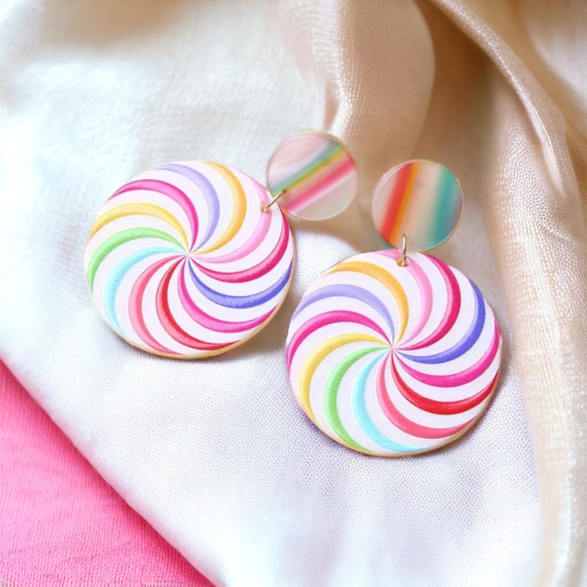 Radiant Blossom Colorful Disc Pop Acrylic Earrings