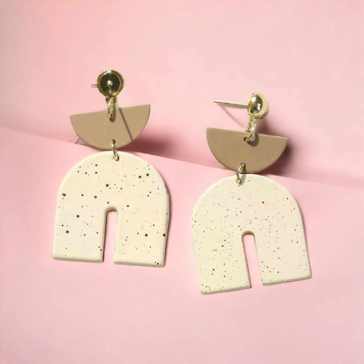 Boho Clay Earrings Simple Style Neutral
