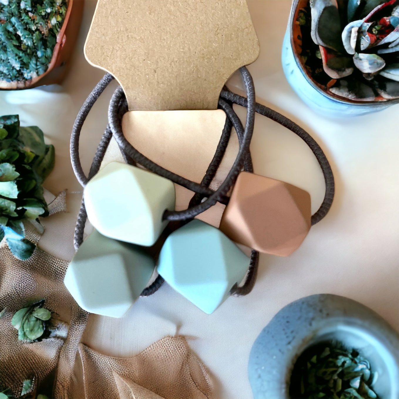 Geometric Hair Tie Ponytail Holder