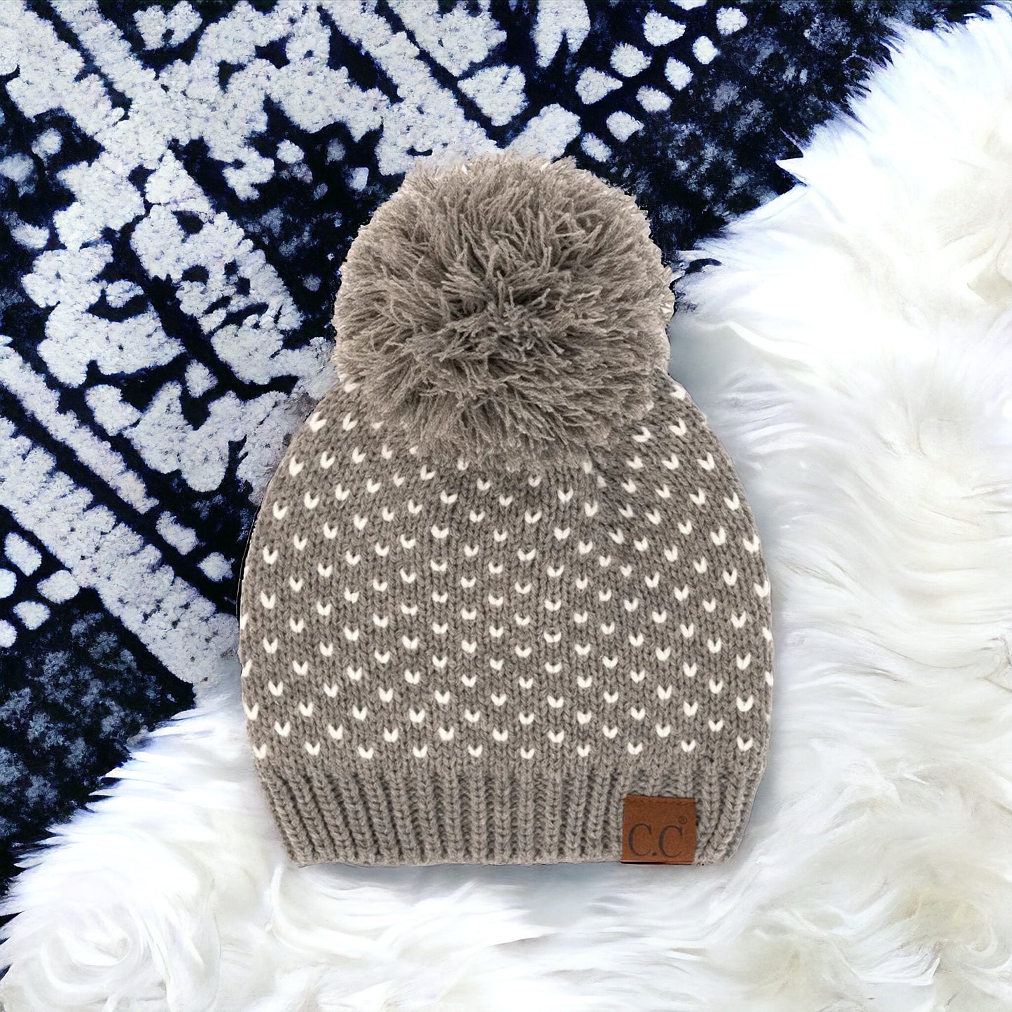 NEW CC Exclusive Womens Pom Knit Hearts Beanie - 4 Cute Styles!