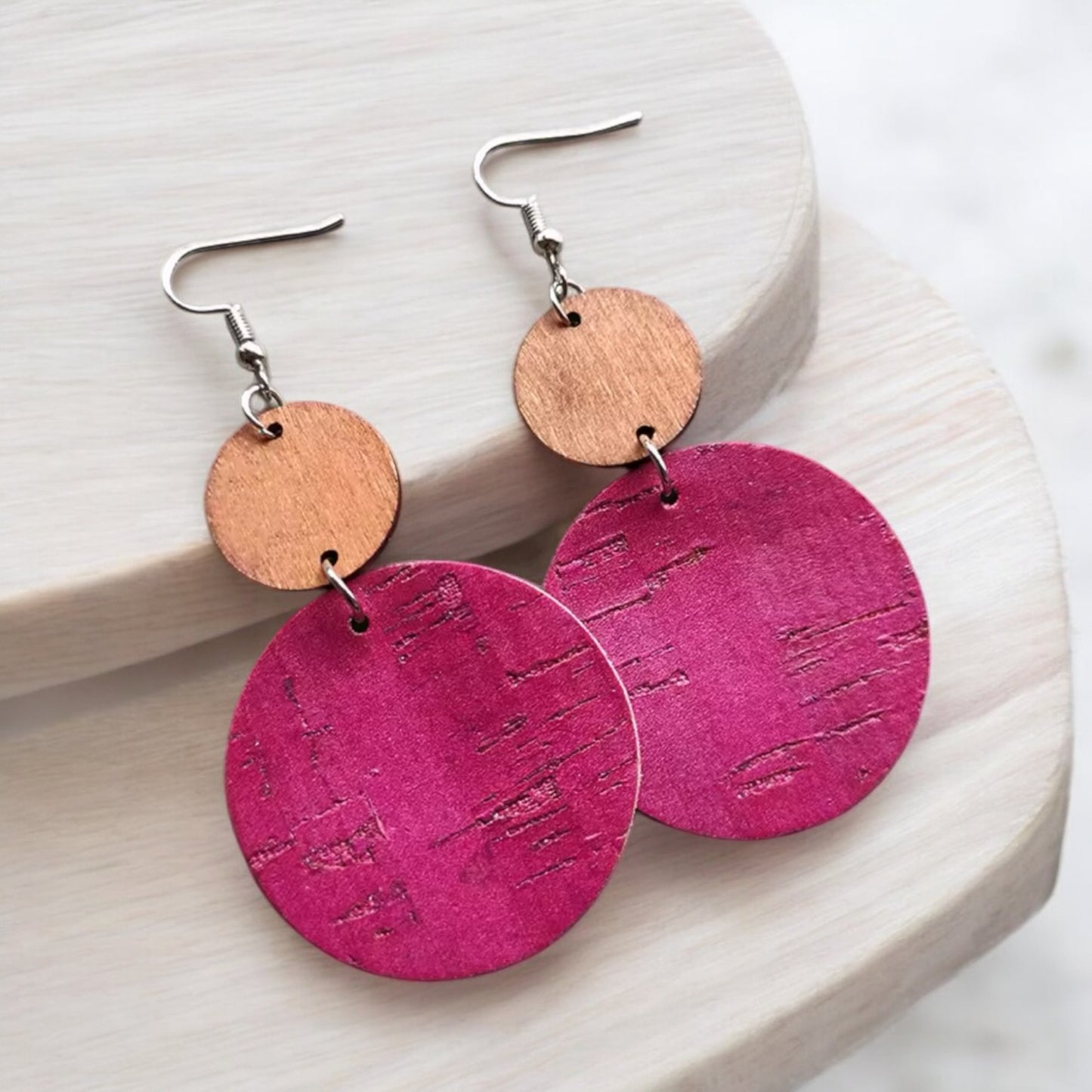 Lightweight Wooden Cork Earrings - Available in 4 Gorgeous Styles