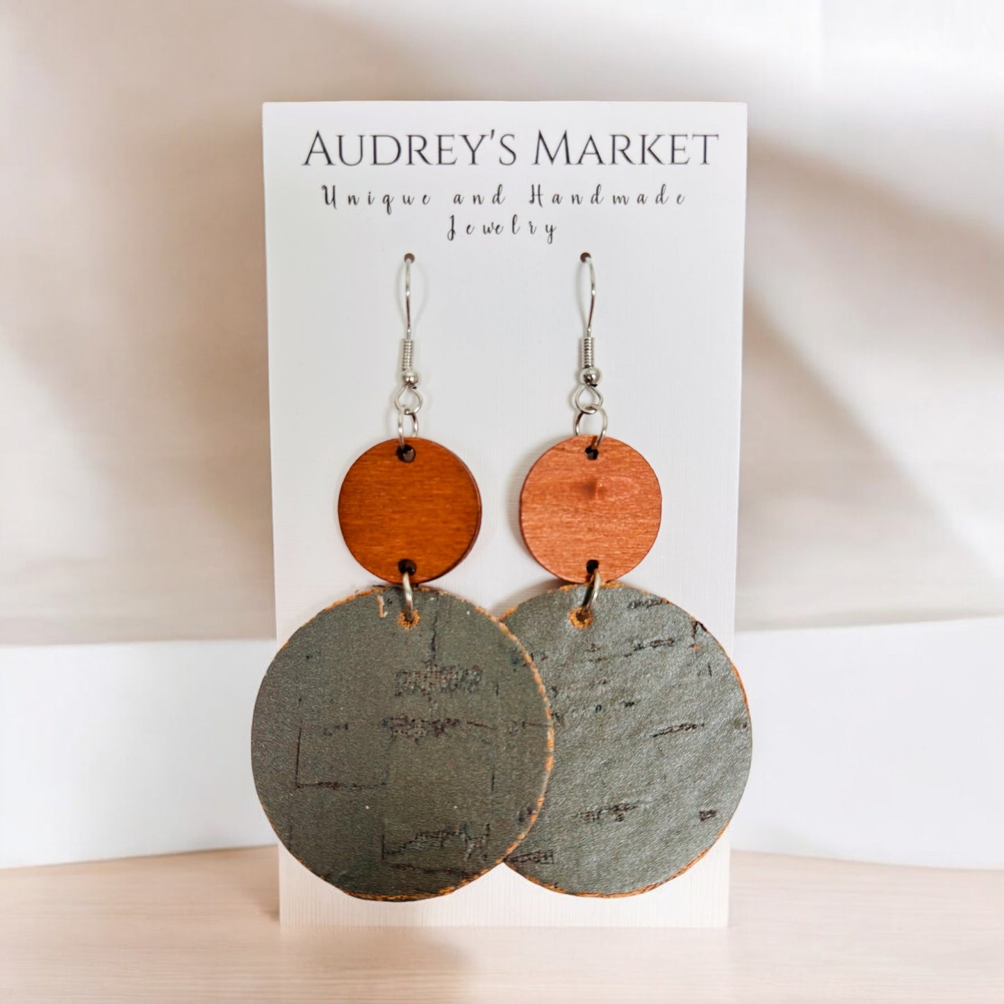 Lightweight Wooden Cork Earrings - Available in 4 Gorgeous Styles