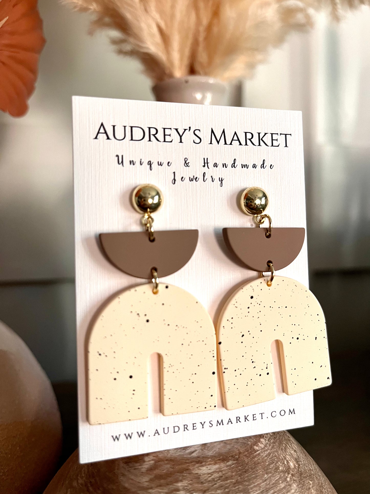 Boho Clay Earrings Simple Style Neutral