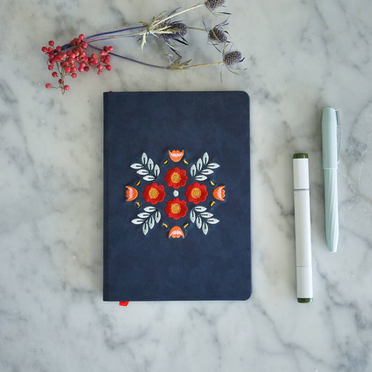 Denik - Evelynn Embroidered Layflat Journal Notebook