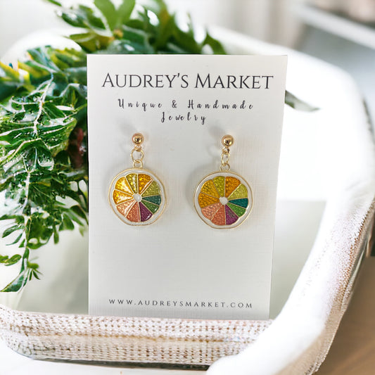 Lemon Slice Citrus Earrings 🍋