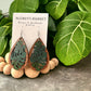 Wooden Green + Brown Monstera Plant Earrings