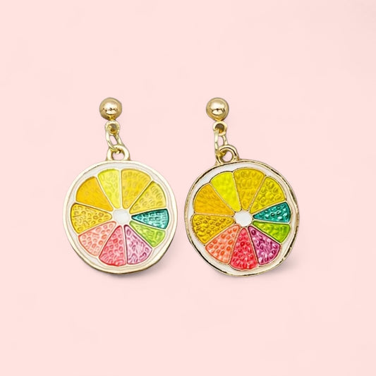 Lemon Slice Citrus Earrings 🍋