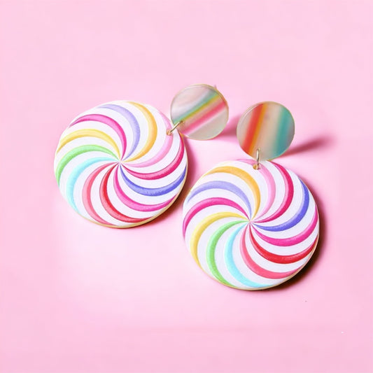 Radiant Blossom Colorful Disc Pop Acrylic Earrings