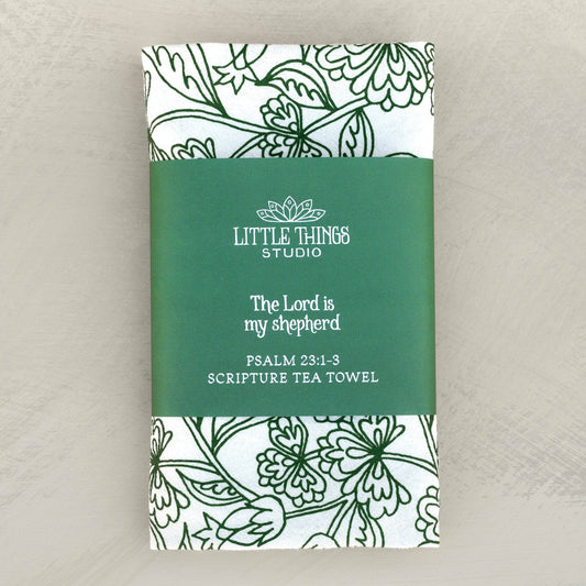 Little Things Studio - The Lord is My Shepherd Scripture Tea Towel