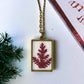 Pressed Dried Flower Botanical Resin Necklace - Green Fern or Red Flower + FREE GIFT BOX!