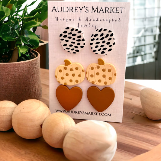 Clay Stud Earrings Autumn Collection