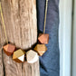 Handmade Wood Geometric Statement Necklace - The Stella