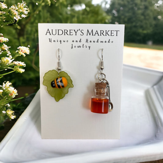 Bumblebee & Honey Jar Earrings