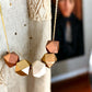 Handmade Wood Geometric Statement Necklace - The Stella