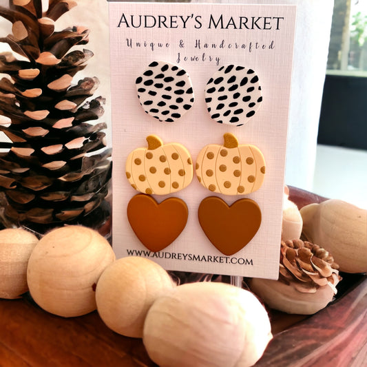 Clay Stud Earrings Autumn Collection