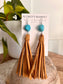 Long Brown Suede Tassel Earrings with Turquoise Stone