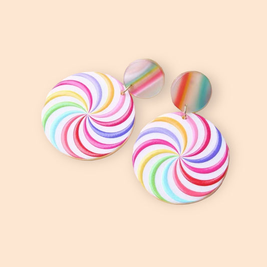 Radiant Blossom Colorful Disc Pop Acrylic Earrings