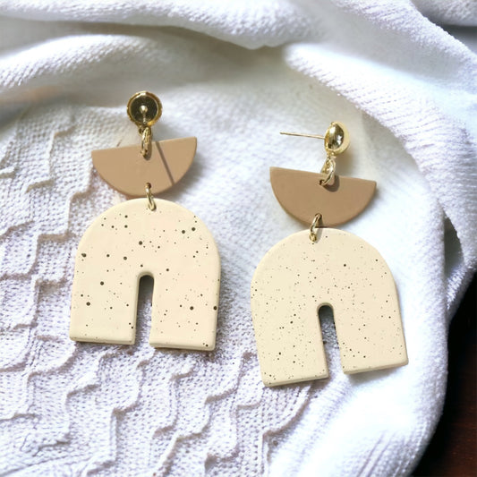 Boho Clay Earrings Simple Style Neutral