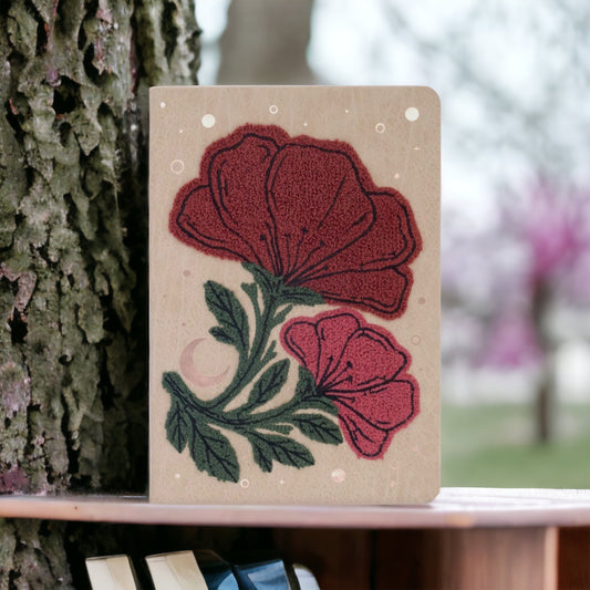 Double Bloom Embroidered Botanical Floral Journal