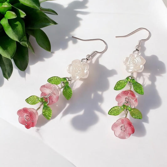 Pink Lily of the Valley Earrings- Feminine Flower Earrings