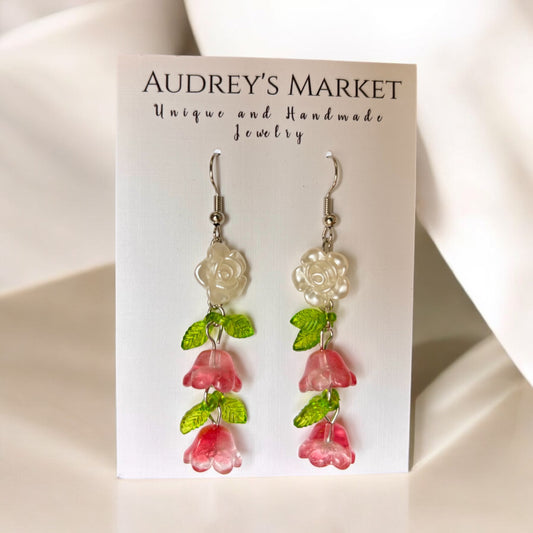 Pink Lily of the Valley Earrings- Feminine Flower Earrings