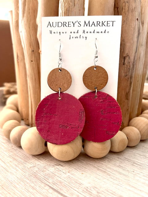 Lightweight Wooden Cork Earrings - Available in 4 Gorgeous Styles