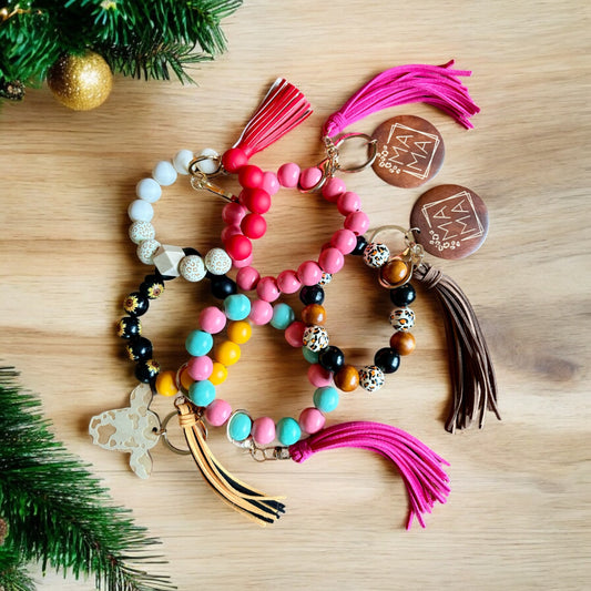 Beaded Wristlet Bangle Keychains