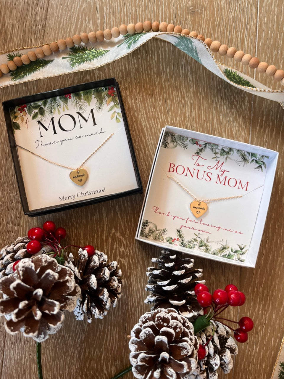 Gold Heart Minimalist Mama Necklace + FREE Gift Box