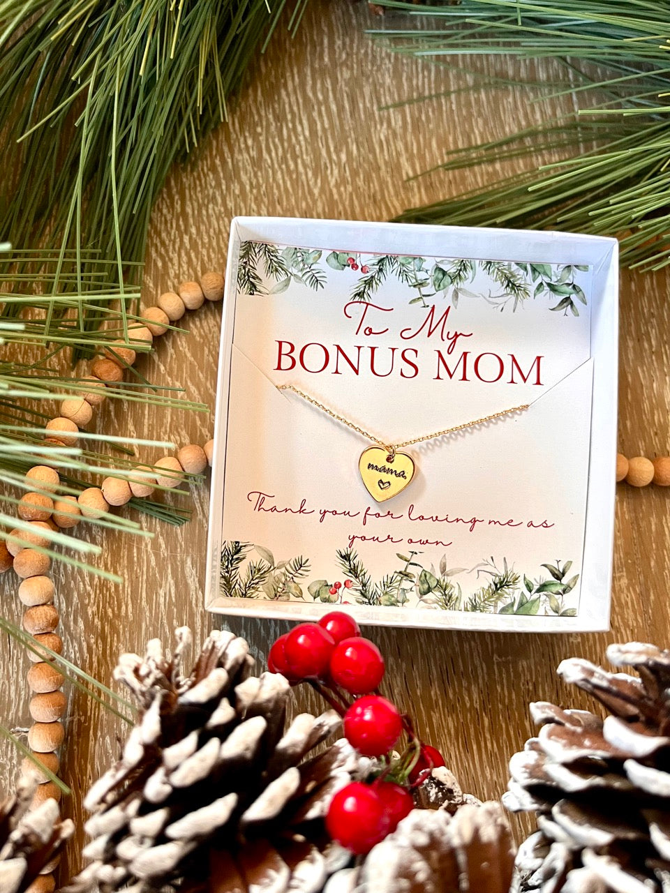 Gold Heart Minimalist Mama Necklace + FREE Gift Box