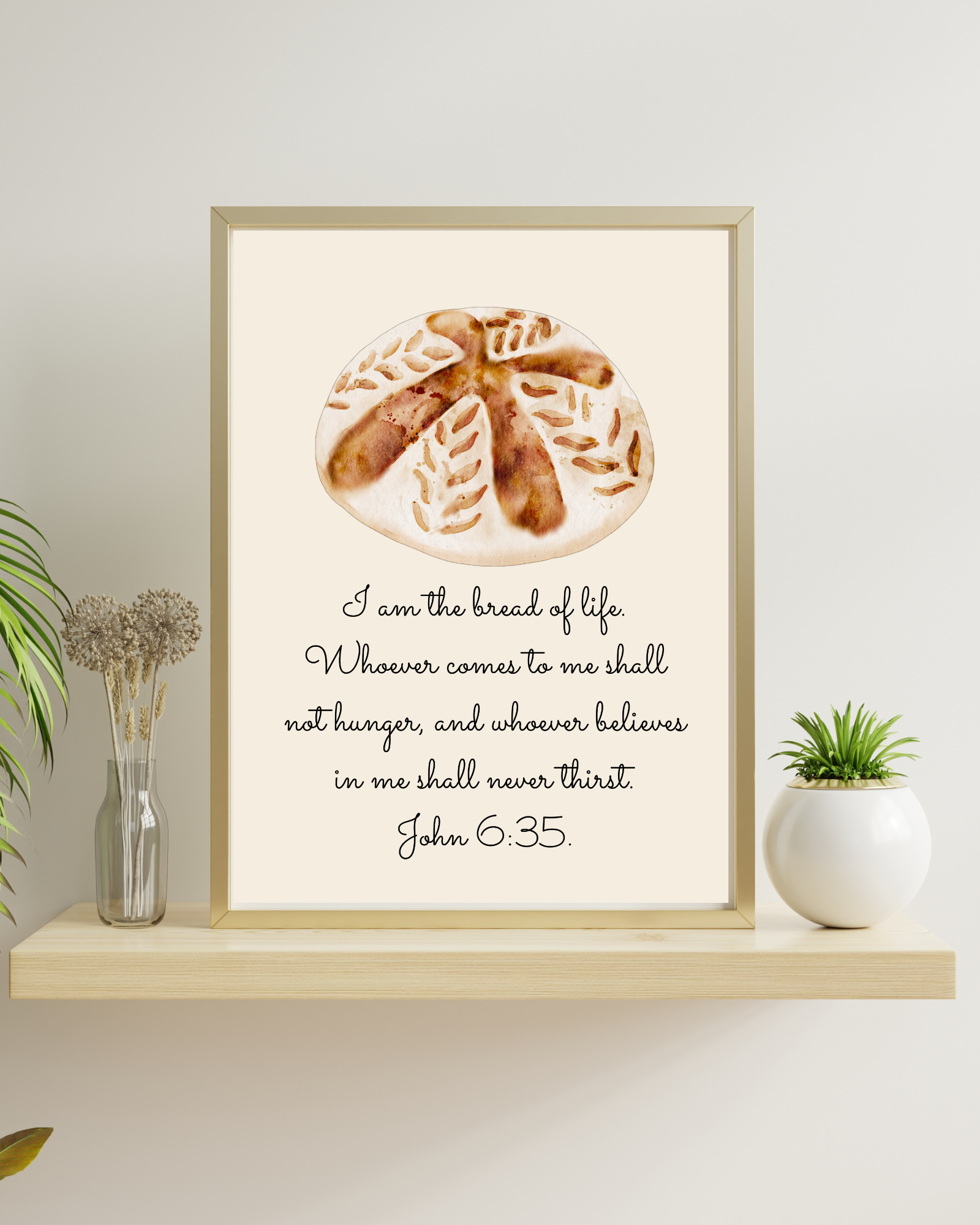 John 6:35 “Bread of Life” Christian wall art printable for kitchen and home décor

Bible verse wall art digital download for faith-filled homes

Minimalist John 6:35 scripture printable in neutral tones

Farmhouse kitchen wall décor with John 6:35 Bible verse

Instant download John 6:35 wall art for Christian gift or home

John 6:35 digital PDF print in multiple sizes for framing

Cozy faith-filled home décor featuring John 6:35 scripture

Sourdough and daily bread inspired wall art printable for kitchen wa