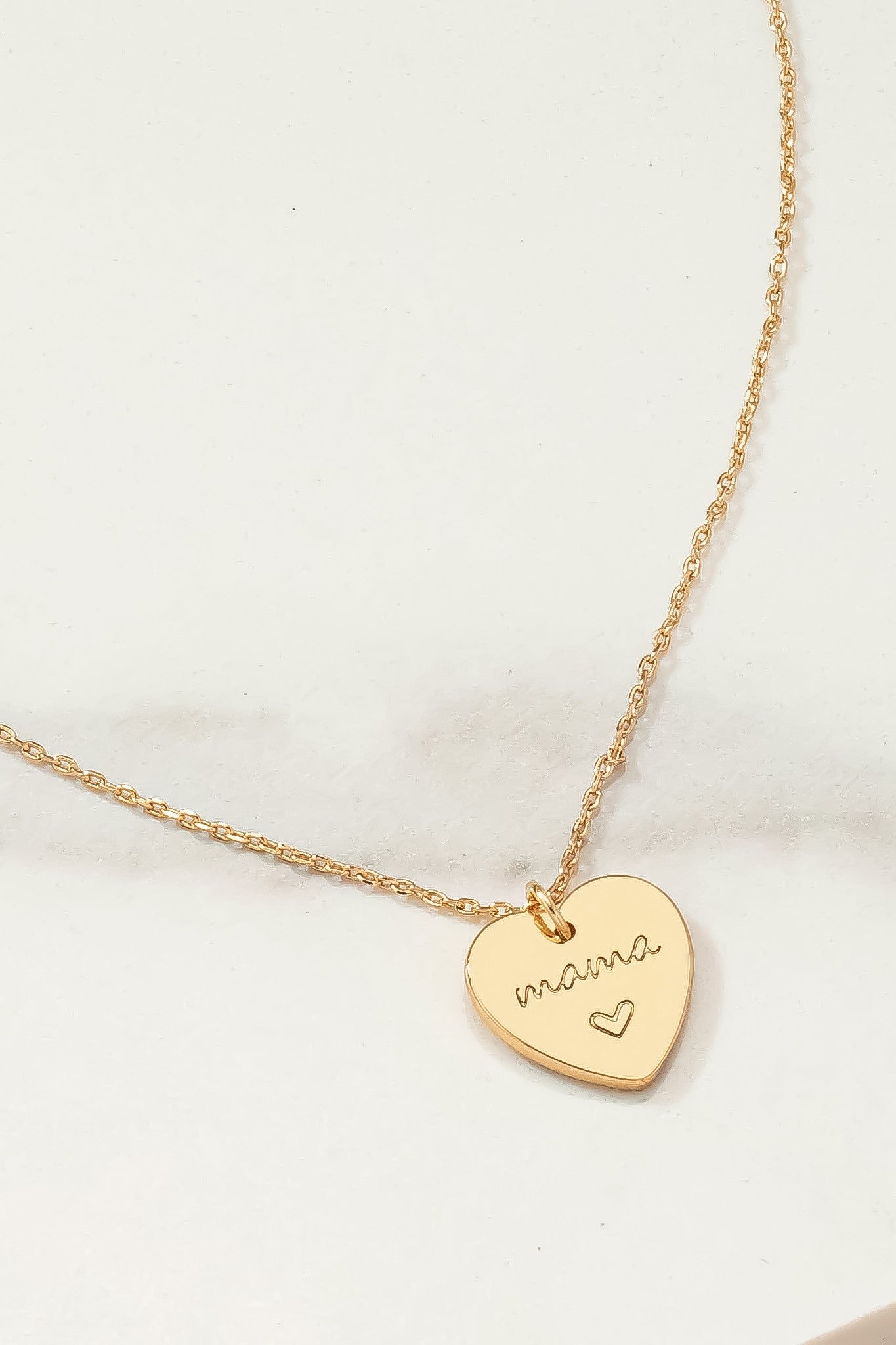 Gold Heart Minimalist Mama Necklace + FREE Gift Box