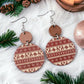 Wood + Clay Christmas Dangle Earrings