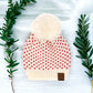 NEW CC Exclusive Womens Pom Knit Hearts Beanie - 4 Cute Styles!