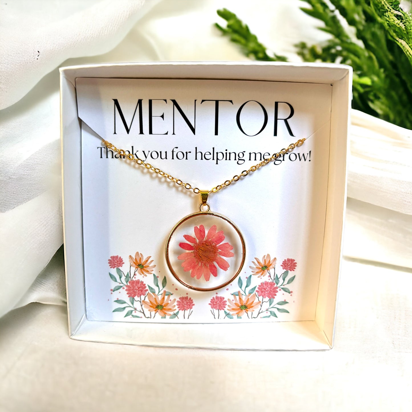 Teacher Gift Botanical Necklace Collection With FREE Gift Box + Packaging