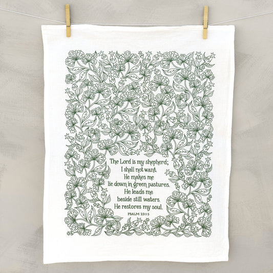 Little Things Studio - The Lord is My Shepherd Scripture Tea Towel