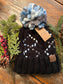 Womens Authentic C.C. Stamped Chunky Jumbo Yarn Pom Navy Beanie