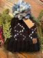 Womens Authentic C.C. Stamped Chunky Jumbo Yarn Pom Navy Beanie