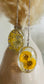 Pressed Flower Resin Botanical Glass Necklace in 3 Styles - Yellow Wildflower, Yellow Poppies, & Purple Poppy Design